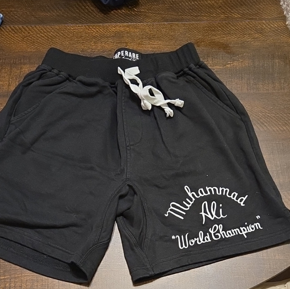 Black Athletic Shorts with Drawstring Waist and Relaxed Fit